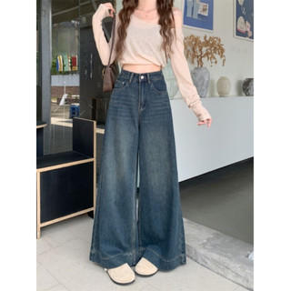 Retro estilo Hong Kong high-End Jeans feminino primavera outono novo estilo cintura alta calças retas tamanho grande gor