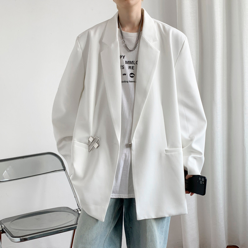 Blazer Casual masculino primavera outono Design na moda sentido rufião bonito topo ins versão coreana solto frito rua pe