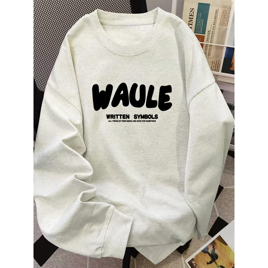Pesado 100% algodão americano Street Wear primavera outono novo estilo de manga comprida carta branca camiseta masculina