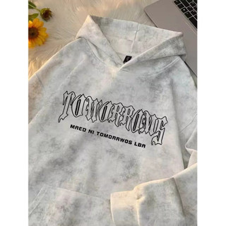 2026 novo estilo de algodão puro com capuz estilo Hong Kong carta moletom masculino primavera outono Street Wear solto t
