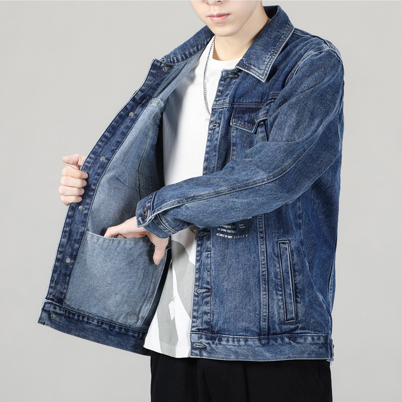 2024 primavera novo estilo de alta qualidade jaqueta jeans masculina Street Wear solto tamanho grande outono macacão jaq