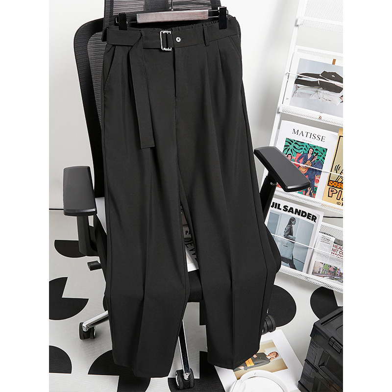 Cinto japonês Drape terno calças masculinas verão na moda All-Match simples calças casuais rufião bonito juventude calça