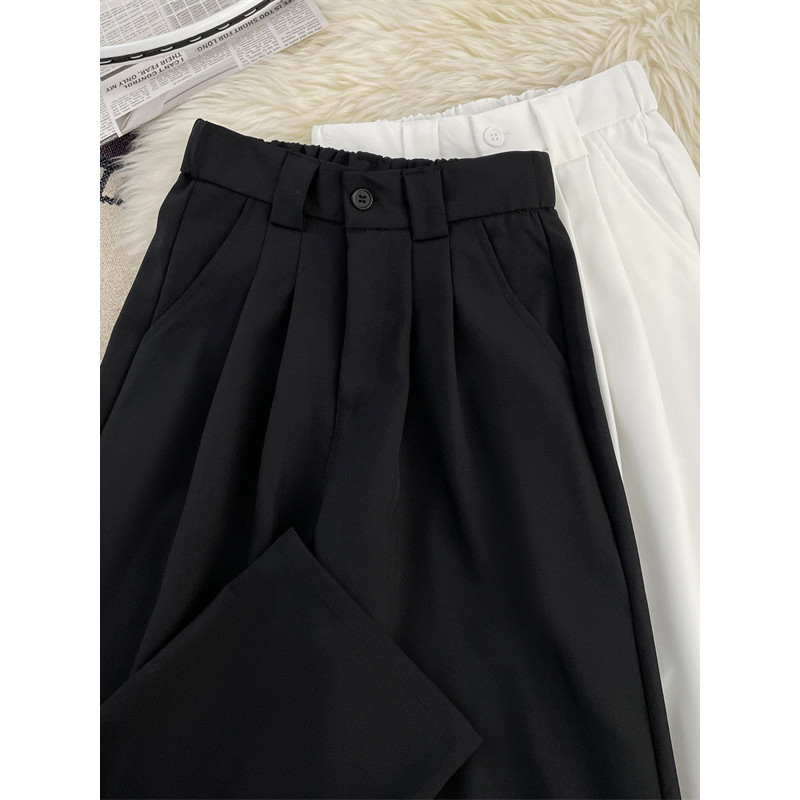 High-End Drape Anti-rugas calças de terno de seda gelo homens verão cleanfit em linha reta calças casuais rufião bonito 