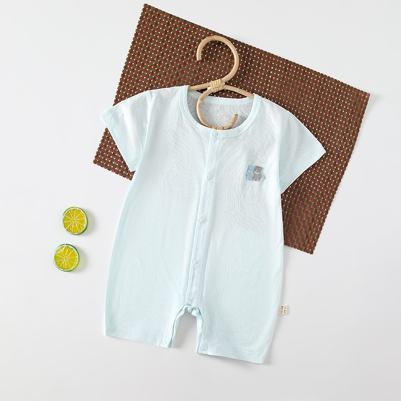 Bebê bebê roupas de verão fino manga curta ar condicionado roupas recém-nascido macacão roupas de verão masculino femini