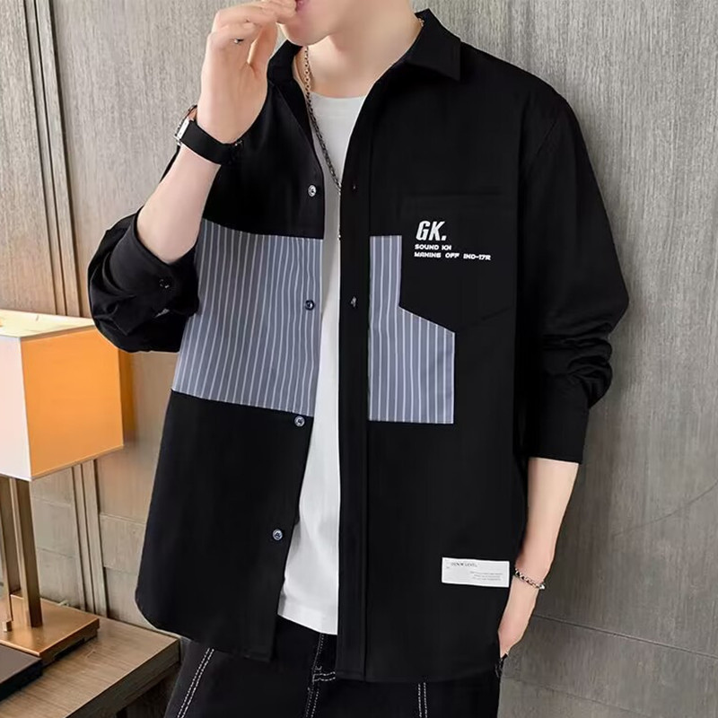 Camisa masculina de manga comprida verão 2026 novo estilo Polegada camisa na moda Casual camisa masculina primavera outo