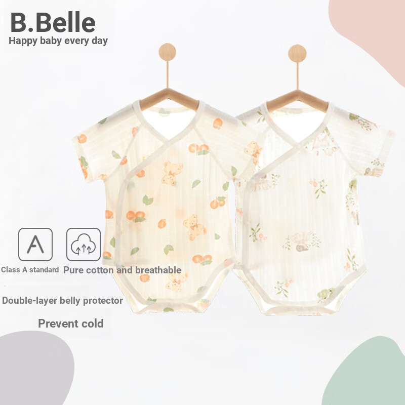 Belle bebê roupas de verão roupas de bebê desossado manga curta roupas de verão recém-nascido puro algodão macacão bebê 