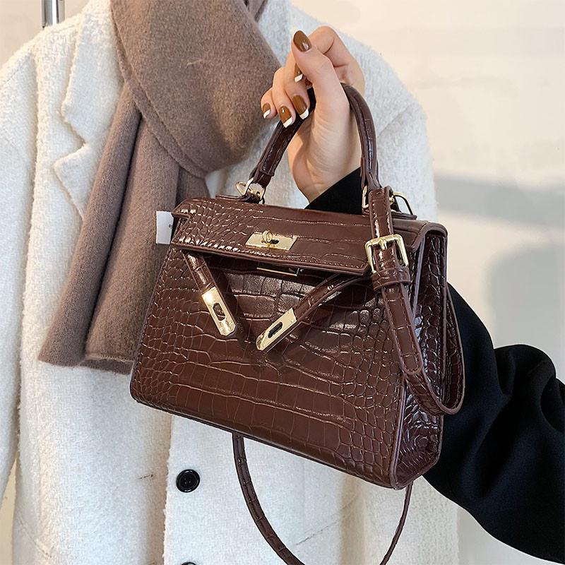 Francês nicho Design crocodilo padrão saco feminino primavera verão 2025 novo estilo textura bolsa High-End moda mensage