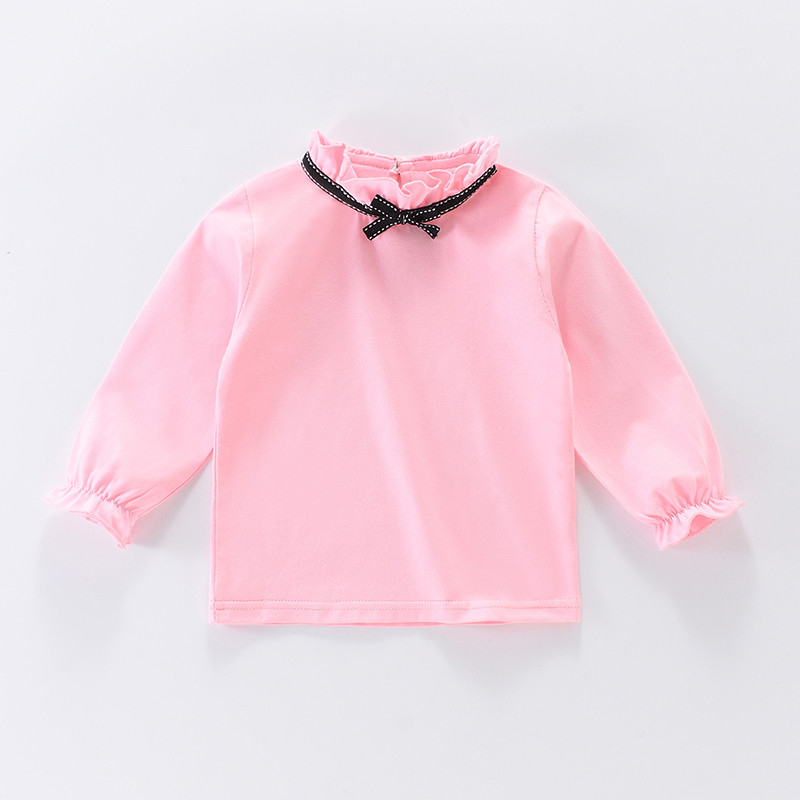 Meninas de manga comprida camiseta primavera outono moda meninas All-Match topo versão coreana crianças bebê camisa de f