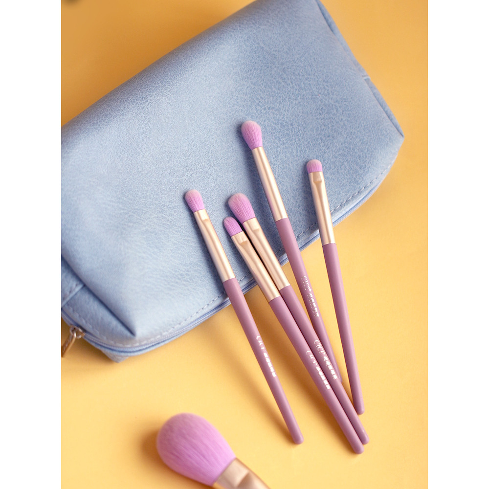 Cici Pincel de maquiagem Sage Conjunto pequeno 5 Blush Brush Eyeshadow Brush Lip Brush Conjunto de pincéis baratos Pacot