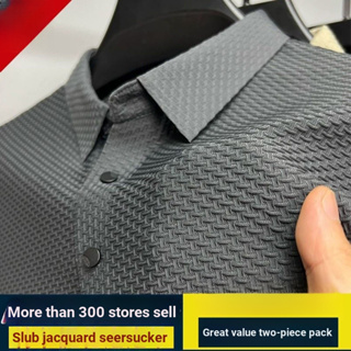 Camisa polo de lapela masculina de exportação de comércio exterior solta verão seda gelo estilo fino Casual esportes Jac em Oferta na Shopee