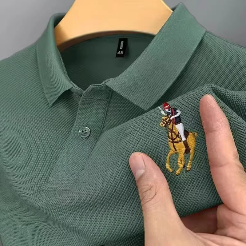 Camisa polo masculina de verão 2026 manga curta Street Wear Paul camisa solta negócios Casual lapela camiseta bordado to