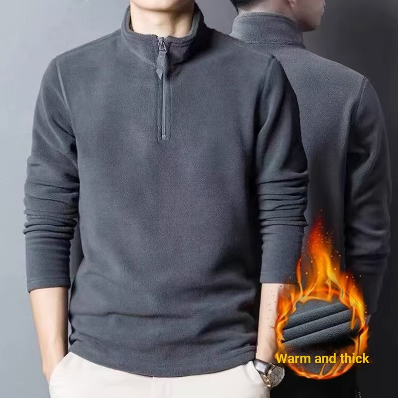 Moletom de lã masculino 2024 outono inverno novo estilo velo-velo térmico topo engrossado roupas de outono masculino vel