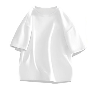 Camiseta Masculina De Manga Curta De Algodão De Cor Sólida – Ajuste Solto Verão Essencial ...