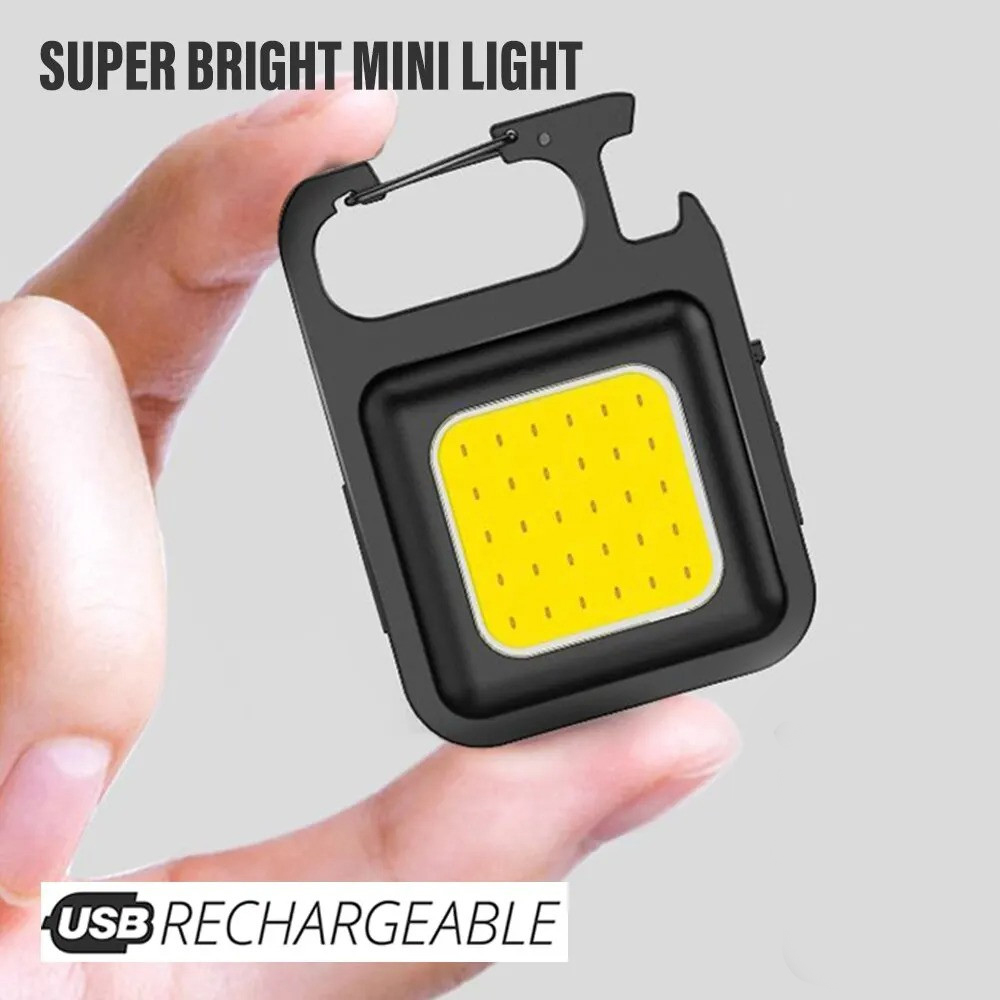 Novo Chaveiro Lanterna COB Mini EDC de 4 Modos, À Prova d'Água para Camping, Pesca e Emergências
