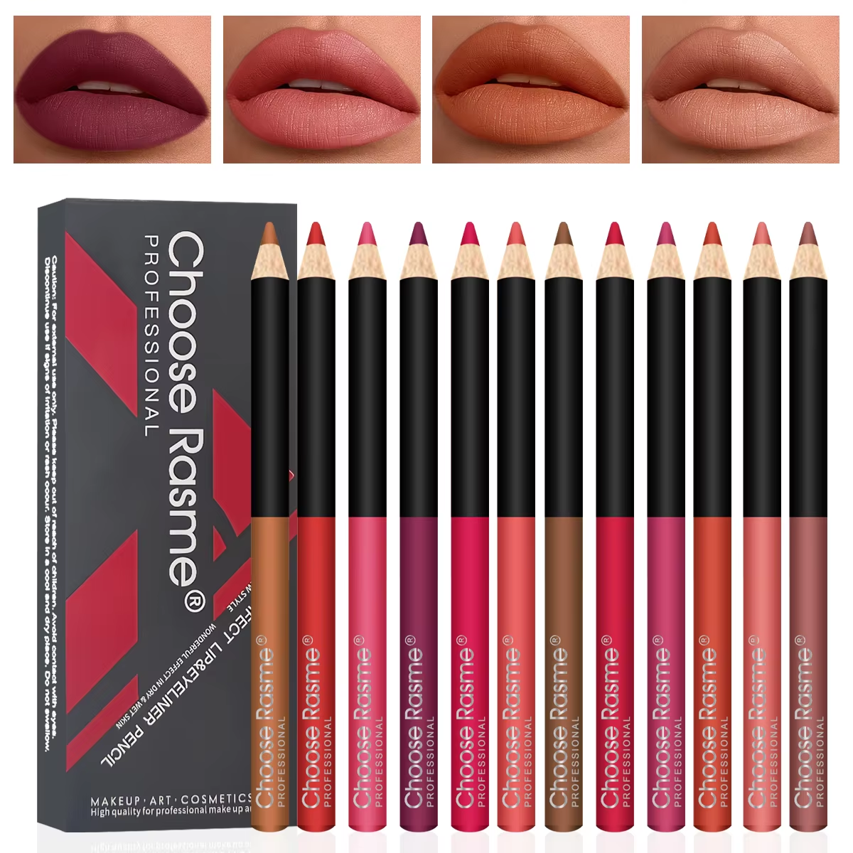 Conjunto De 12 Lápis Labial Mate Resistente À Água, Fácil De Maquiar