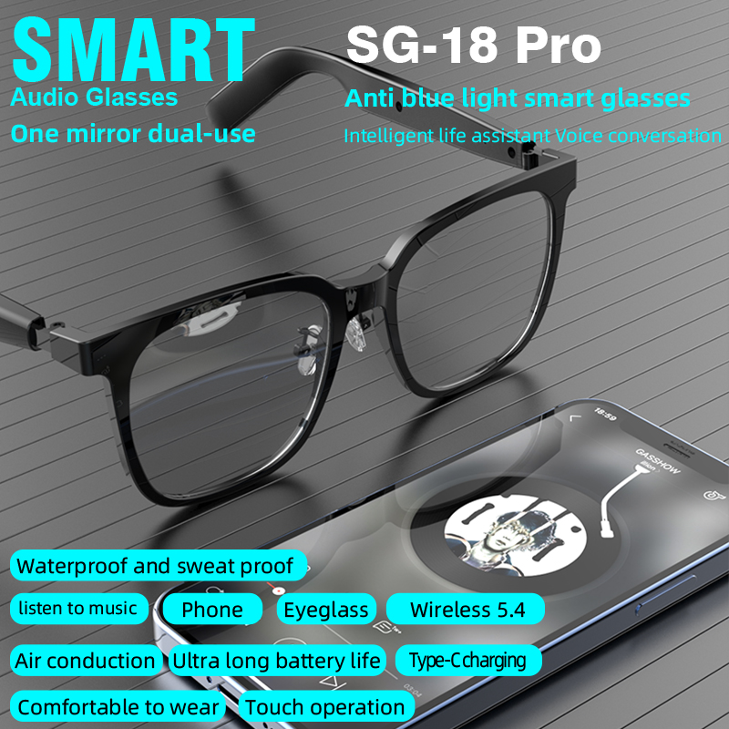 Fones Bluetooth Sprise Sg-18 Pro, Sem Fio, De Condução Aérea, Com Microfone E Proteção UV