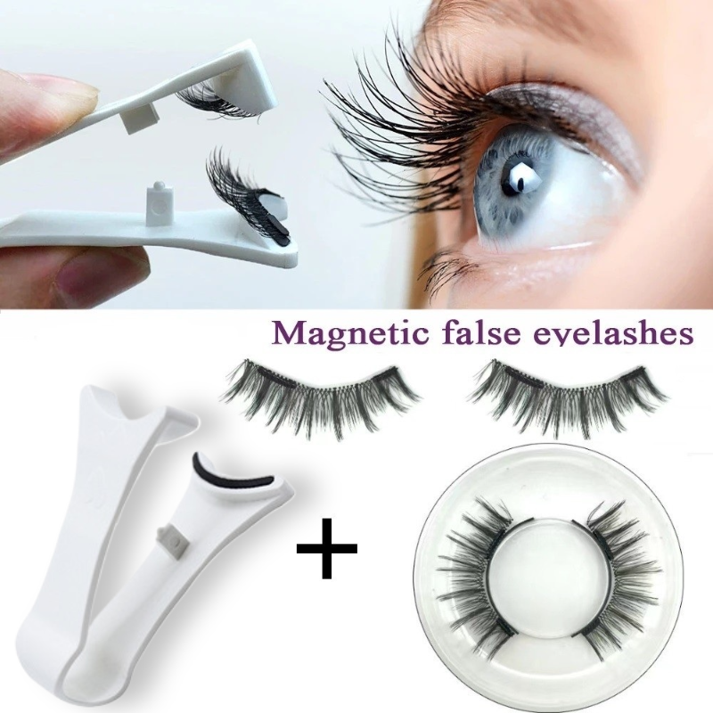Conjunto De Pinças Reutilizáveis 3D Para Alongamento E Espessamento De Cílios Magnéticos Com Acabamento Natural Clipes