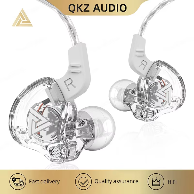 QKZ AK6 Fones De Ouvido Com Fio Fone Intra-Auricular Atualizado Monitor De Palco Dinâmico Microfone Baixo Ergonômicos Ex