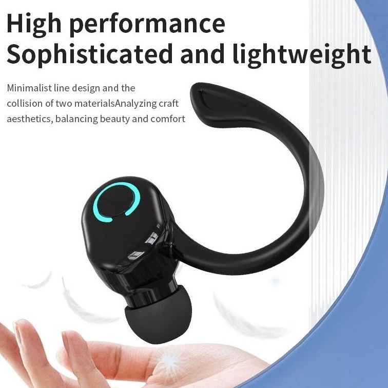Fone De Ouvido Sem Fio Fones Bluetooth Único HD Chamada Redução Ruído Leve Anti Queda