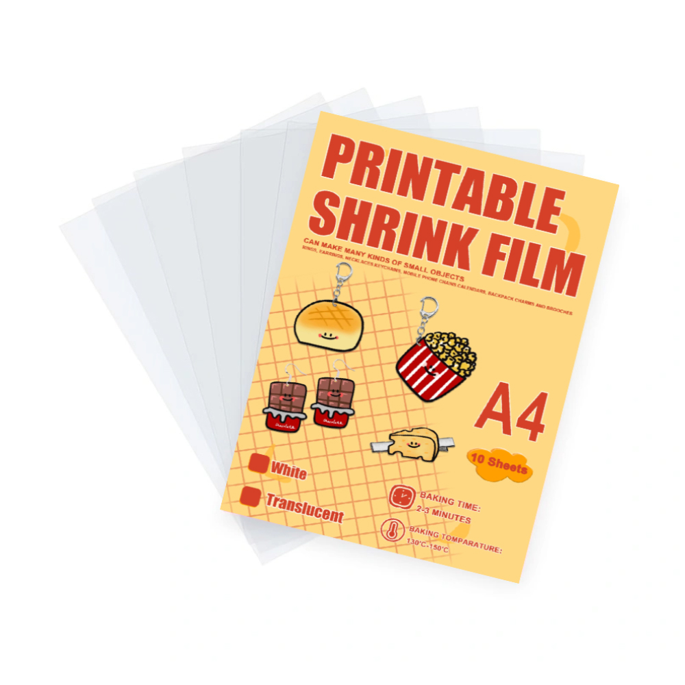 10 Pcs A4 Filme Retrátil Imprimível A Jato De Tinta-Folhas De Plástico Brancas/Translúcidas De 0.3 Mm Para Joias DIY