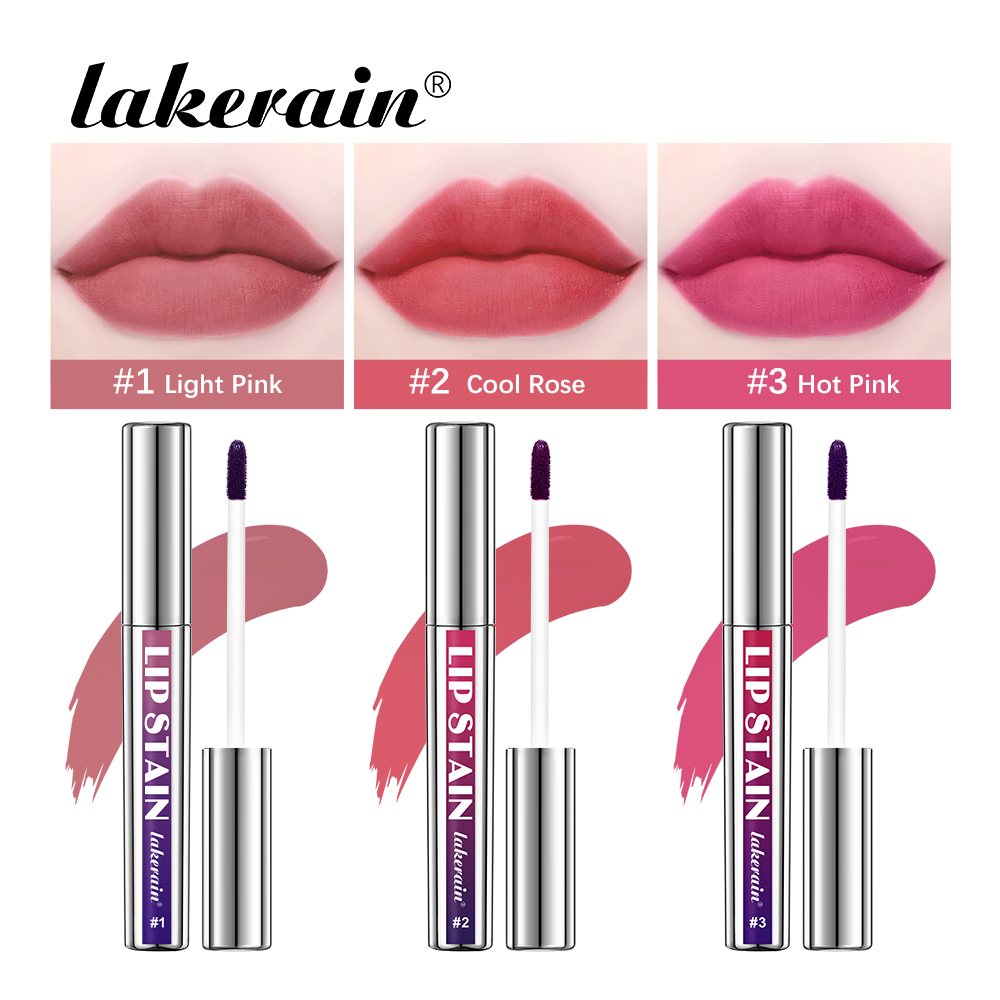 Mancha Labial Removível Lakerain Velvet, Acabamento Fosco Leve | Desgaste O Dia Todo Brilho Resistente A Transferências · foto 2