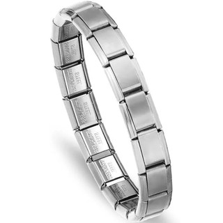 Pulseira Italiana De Aço Inoxidável Modular Elástica