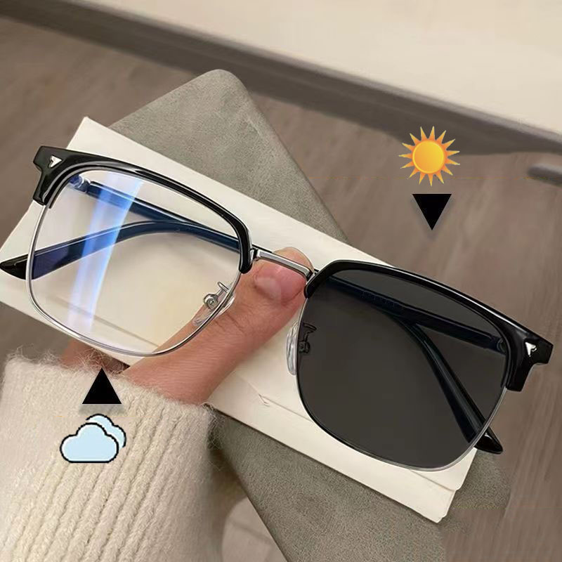 Óculos De Sol Fotocromáticos Da Moda Para Homens E Mulheres , Proteção UV , Bloqueio De Luz Azul , Jogos De Computador ,