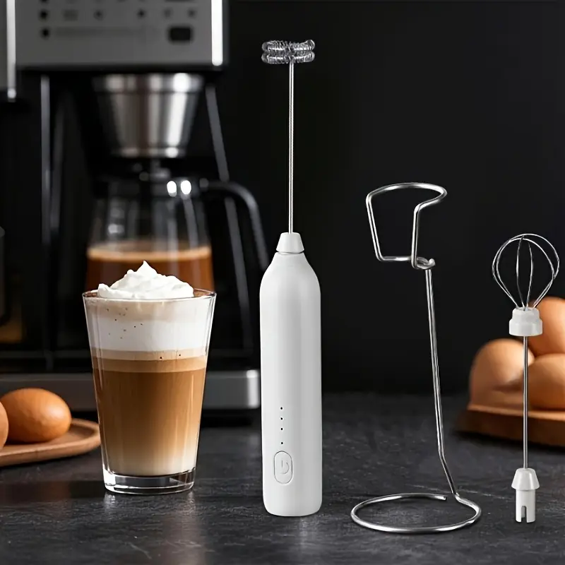 Batedor de Leite para Café sem Fio, Misturador Elétrico Doméstico, Batedor de Ovos e Creme, Espumador de Café USB