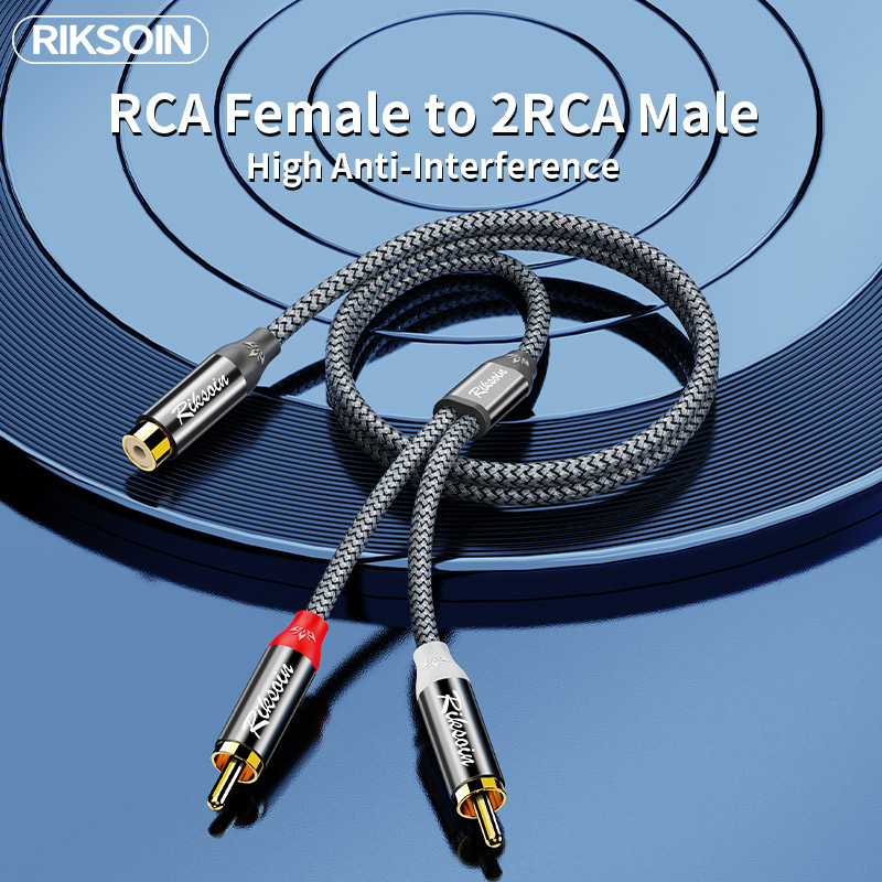 Cabo Divisor RCA Fêmea para 2 Machos, Cabo de Áudio Estéreo para Som Automotivo, Home Theater, Pro Wire