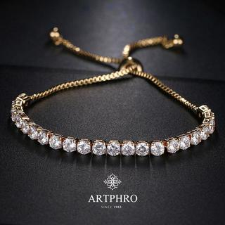 Pulseira de tênis elegante feminina com borla ajustável, presente para namorada ou festa de melhor amigo em Oferta na Shopee