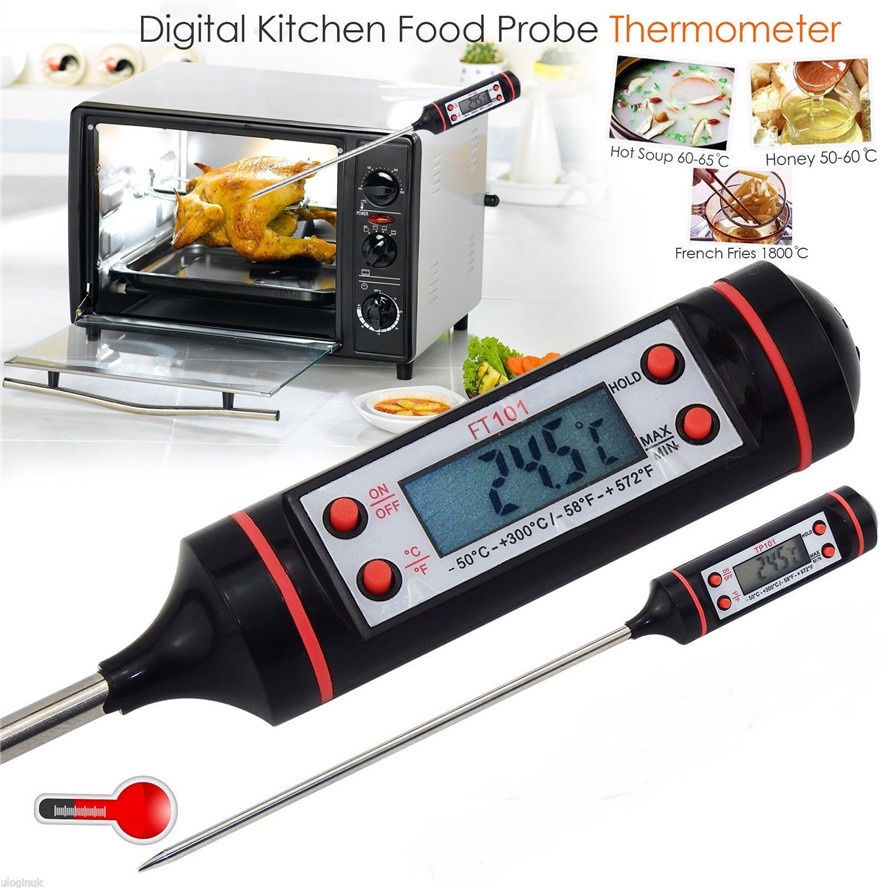 Termômetro Culinário Digital Preciso para Churrasco, Alimentos, Carne, Assar, Chocolate, Leite para Bebê