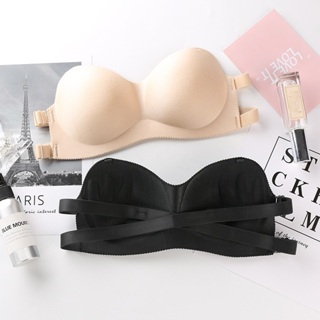 Lovito Sutiã Bralette Confortável com Sem Fio Push Up Cruzado para Mulheres LCS25A101 em Oferta na Shopee