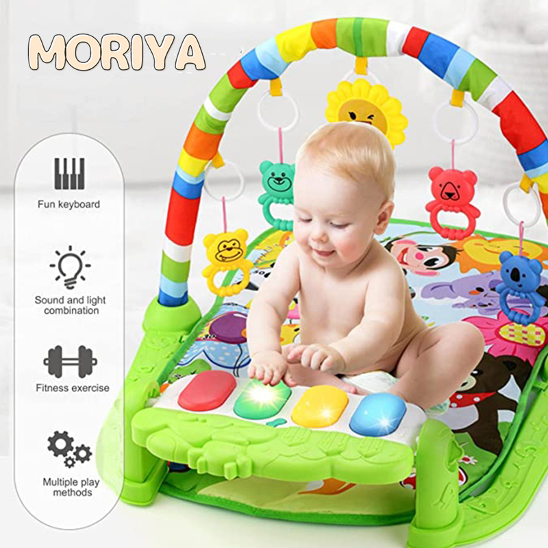 Suporte de Fitness para Bebê 0-36 Meses, Almofada Esportiva Musical, Cobertor de Engatinhar, Jogo de Piano, Piano para