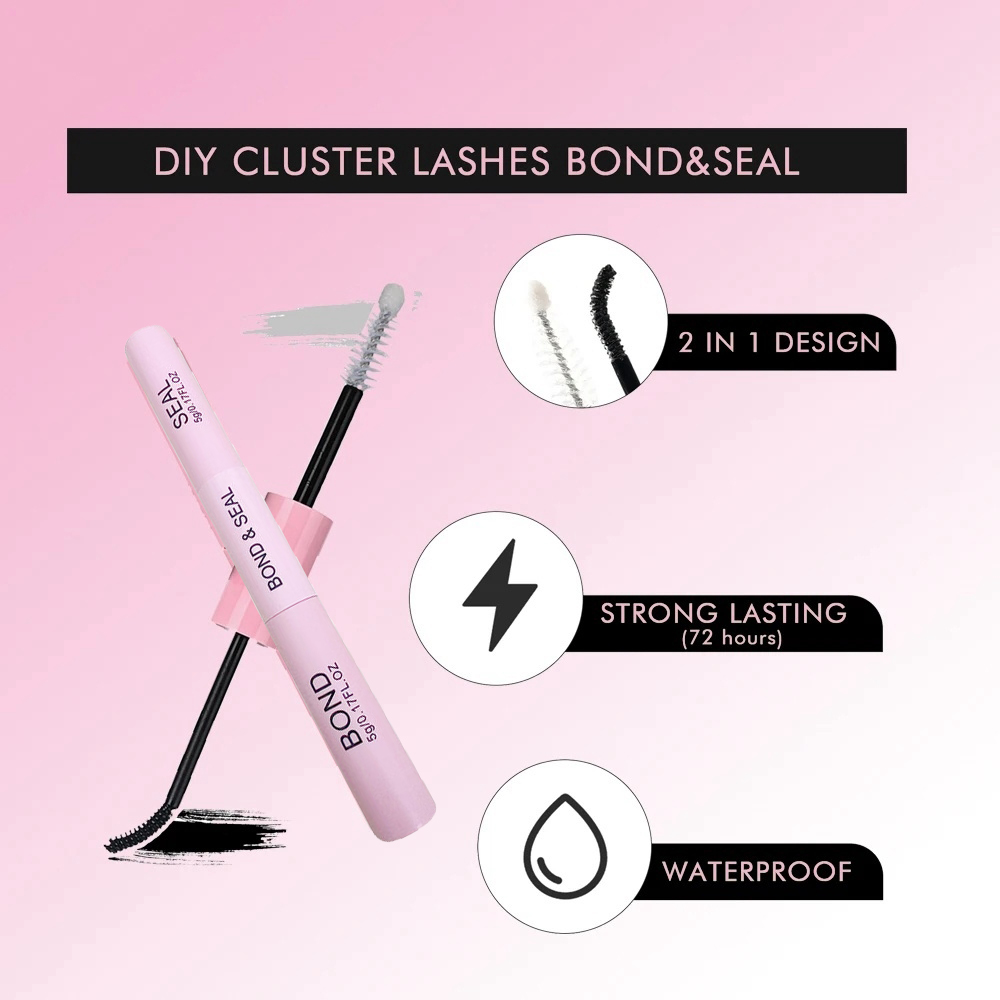 Conjunto de 200 Peças de Cílios em Tufo de Mink Sintético Macio - Curvatura C, Comprimentos Variados de 10-16mm