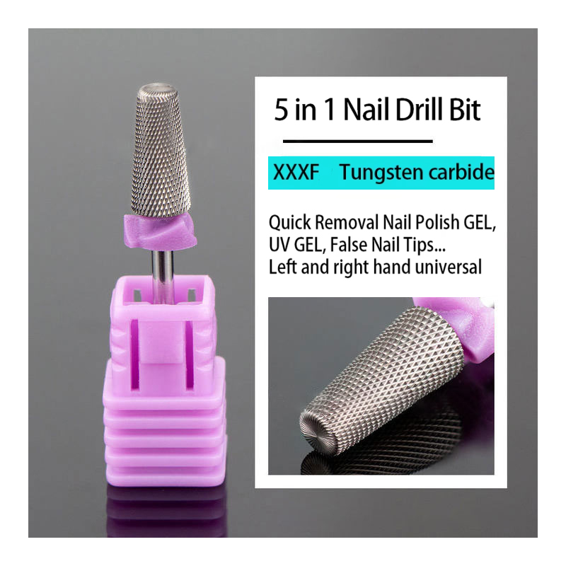 Broca De Unha De Carboneto De Tungstênio 5 Em 1 Equipamento Para Arte Unhas Moinhos Giratórios Acessório De Cortad