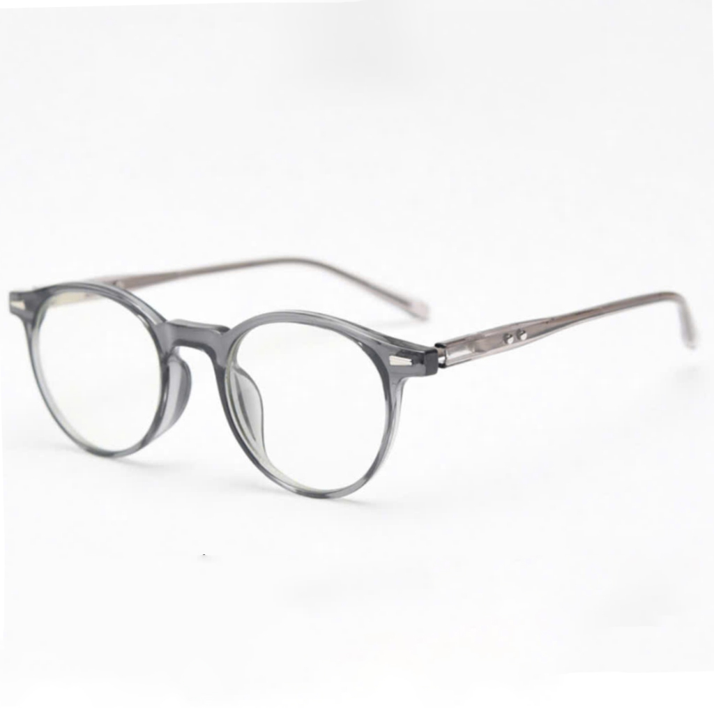Óculos de Proteção Contra Luz Azul com Armação Redonda Fashion, Lentes Planas Retro Anti-Radiação