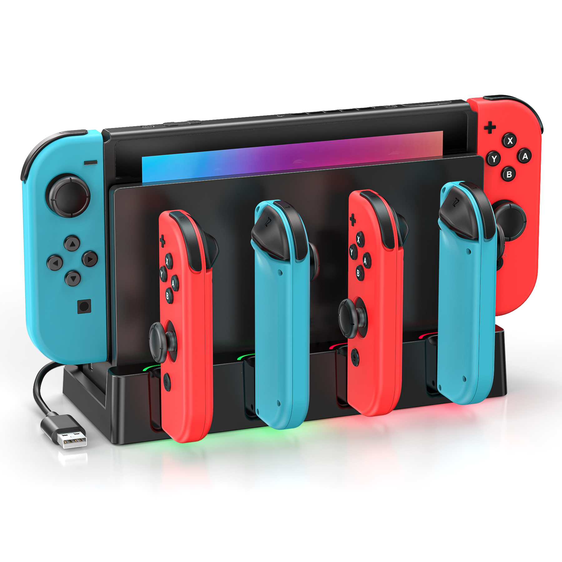 Estação De Carregamento Com Cabo De Carga Para Console De Jogos Nintendo/Switch OLED , Carregador De Controlador Joycon