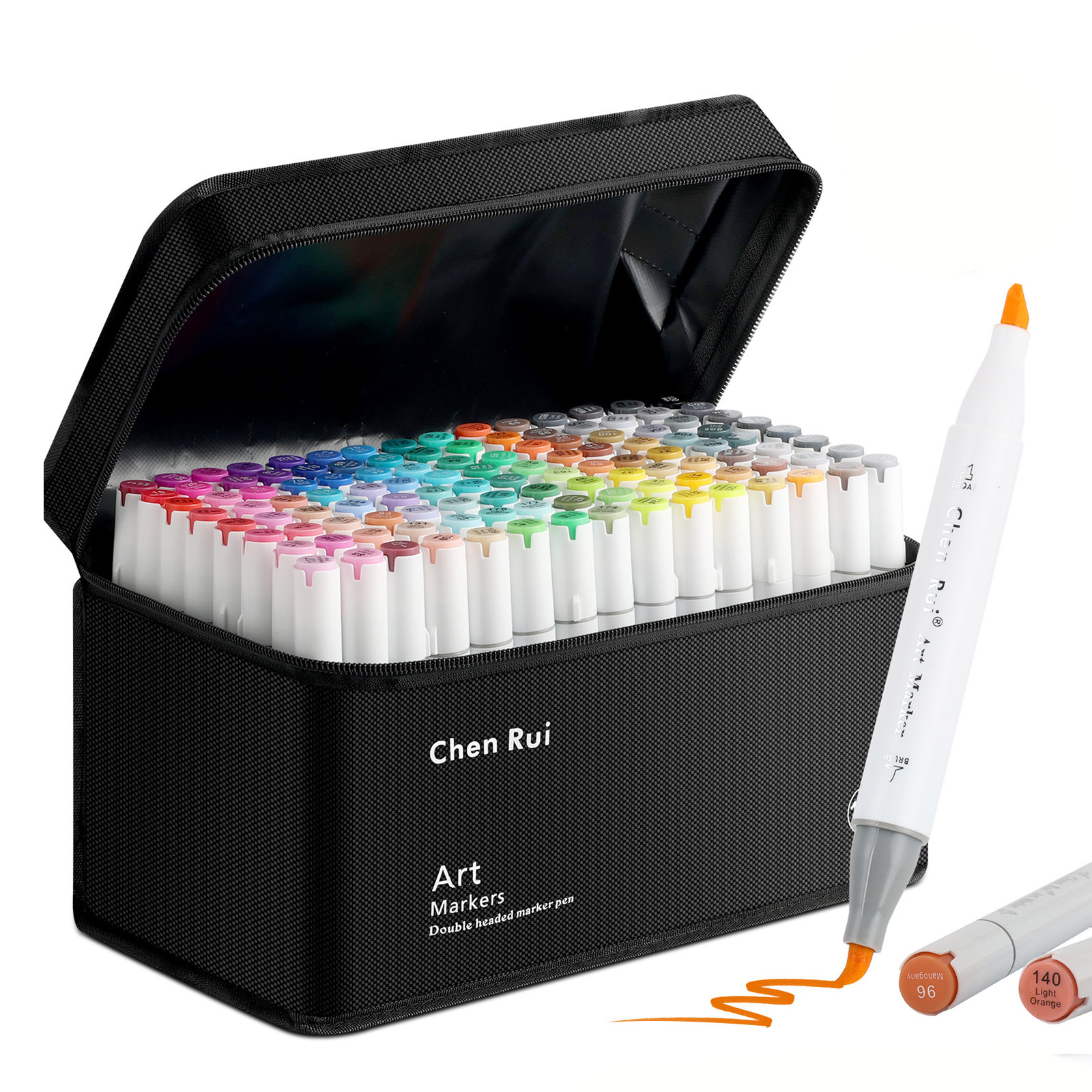 Marcadores De Arte De Ponta Dupla De 100/120 Cores-Canetas Permanentes De Pincel E Cinzel Com Base Para Colorir Presente em Oferta na Shopee
