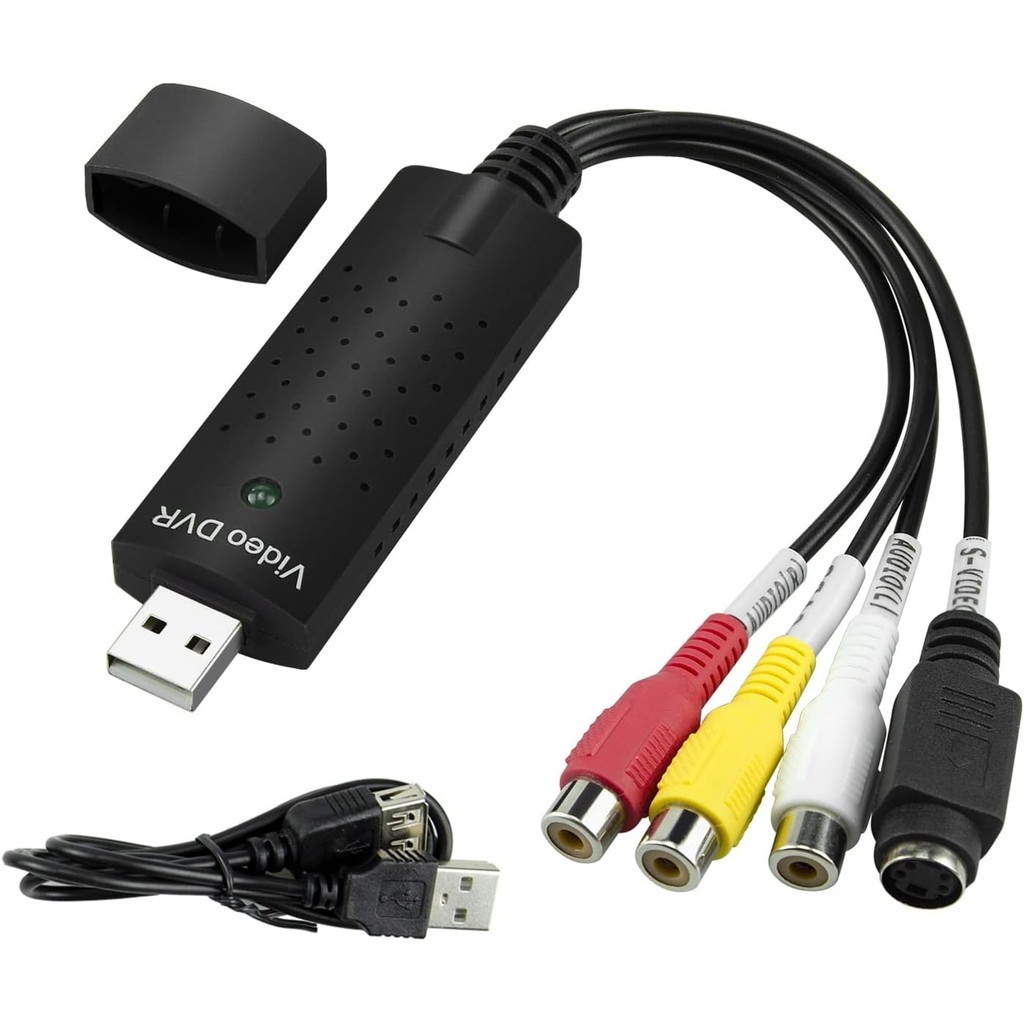 Conversor USB 2.0 Áudio Vídeo VHS Captura Box VCR TV para HDMI digital adaptador leitor de cartões Windows