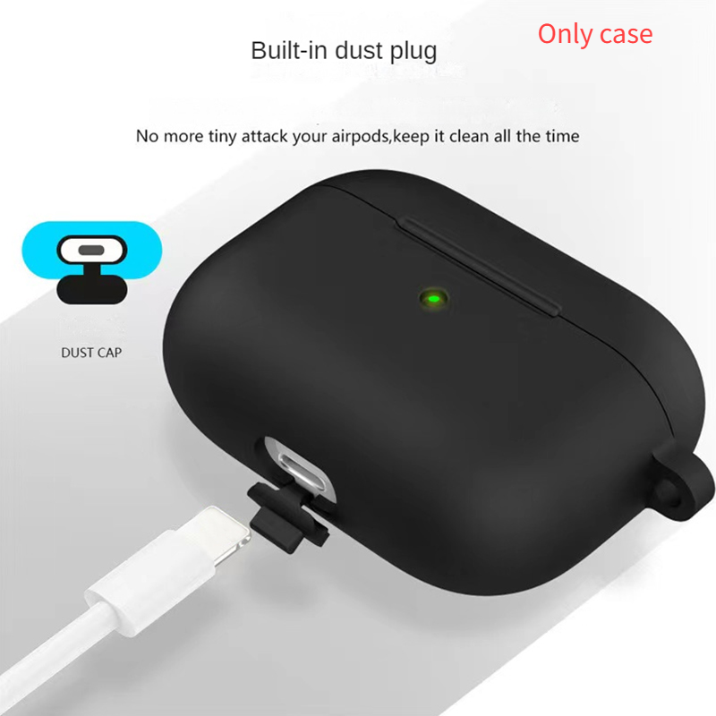 Capa Protetora De Silicone Para AirPods Pro , Macia Espessada Com Design À Prova De Choque-Compatível Fones De Ouvido Bl