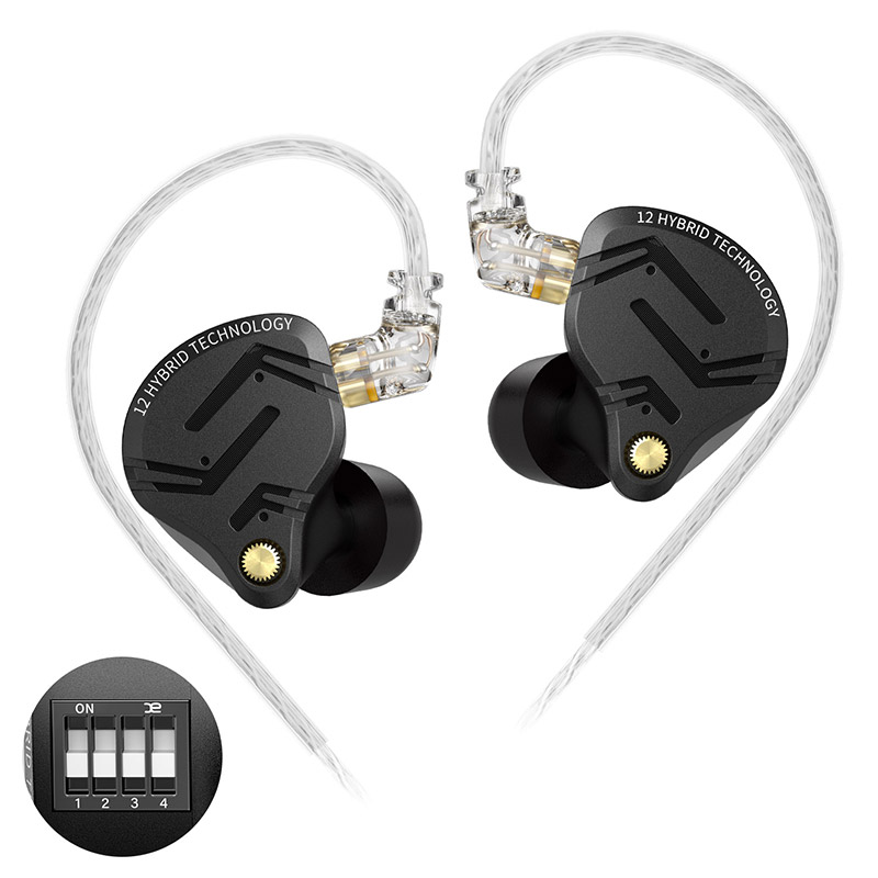 KZ ZS12 PRO X Fones De Ouvido Intra-Auriculares Monitor IEM 1d + 5BA Híbrido Com Fio Para Jogos Música Corrida Cabo De 2