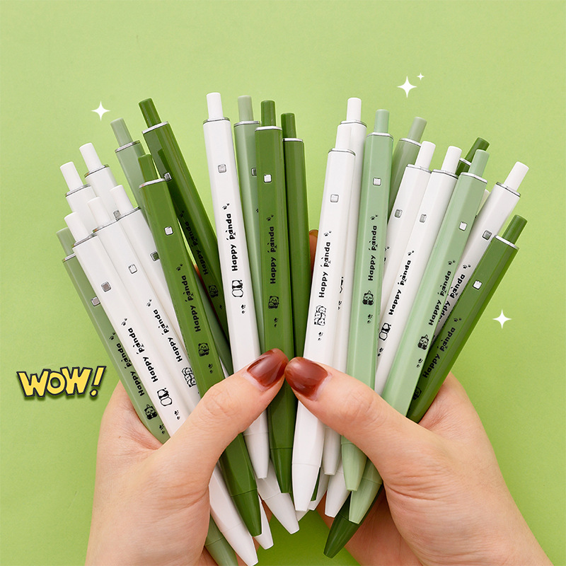 Conjunto De Canetas De Gel Panda Feliz Fofo De 4 Unidades-Tinta De Secagem Rápida De 0.5 Mm Para Estudantes , Papelaria