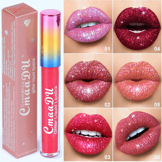 CmaaDu 1 Pcs Glitter Lip Gloss Batom De Longa Duração À Prova D'água Que Não Desbota Pres…