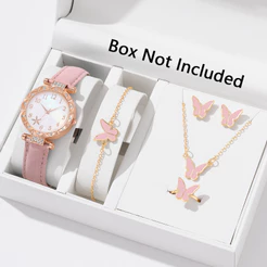 Conjunto De Relógio Feminino De Quartzo Para Presente Elegante | Vários Estilos Elegantes A Mulher Moderna