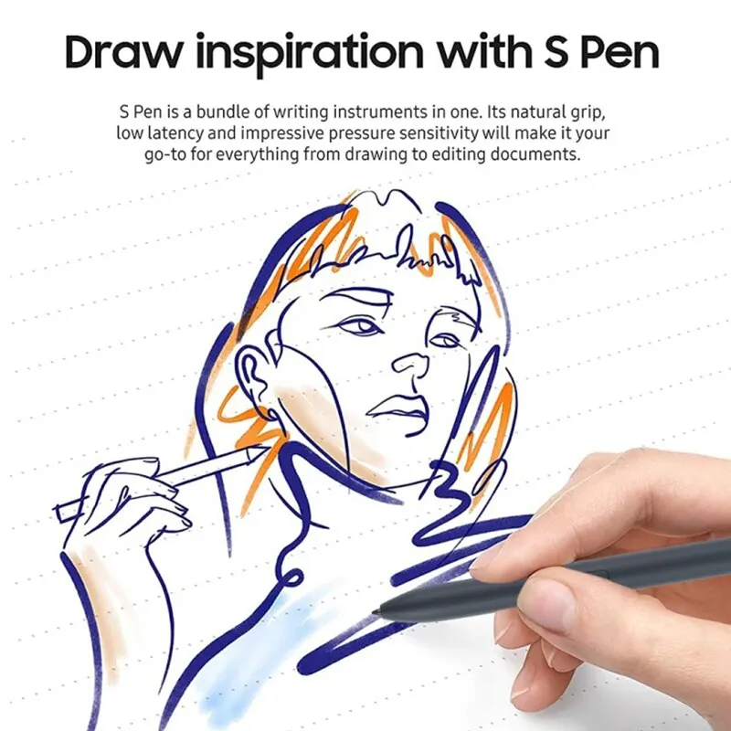 Nova caneta S-Pen de substituição de 5 pontas para Galaxy Tab S6 Lite/S7/S8/S9 - estilete sem Bluetooth