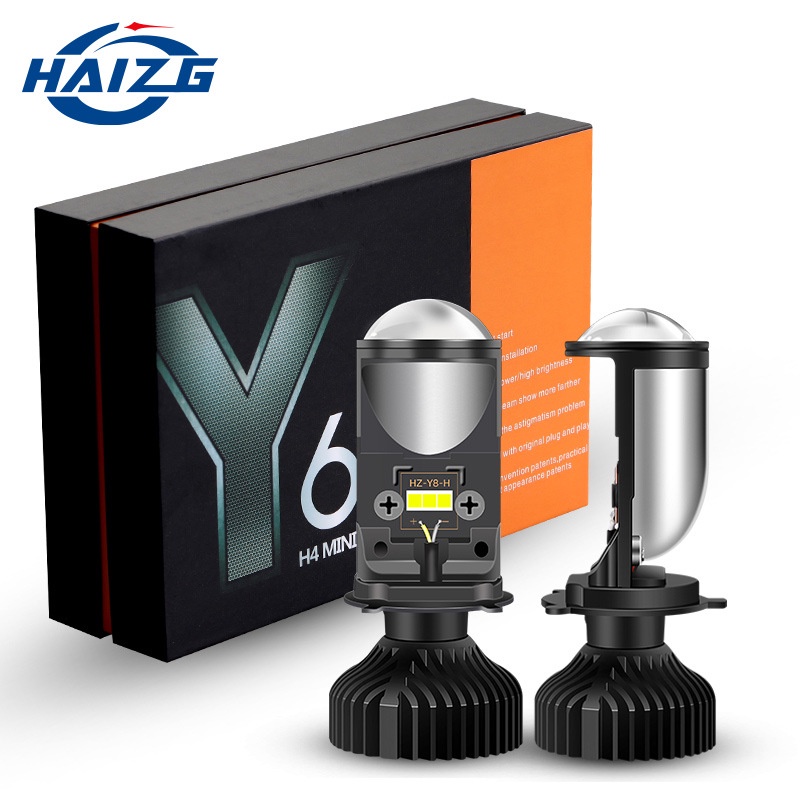 Estilo de Vida - Produto Popular Internacional - Projetor Mini LED 1 Peça 360 Graus Sem Ponto Cego H4 24000LM 90W H4