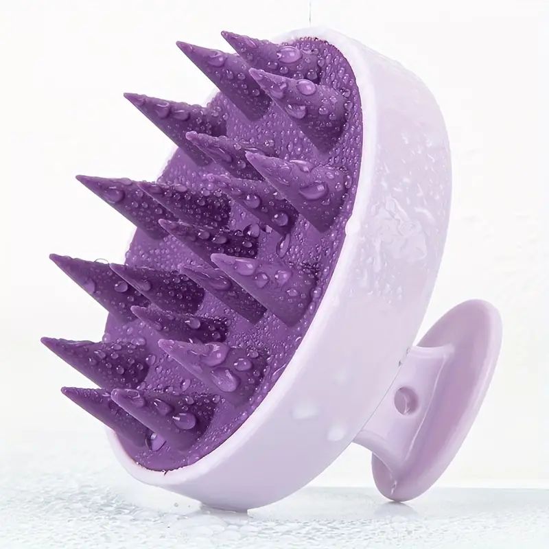Escova De Shampoo De Silicone Para Massagem No Couro Cabeludo-E Banho , Itens Essenciais Cuidados Com Os Cabelos