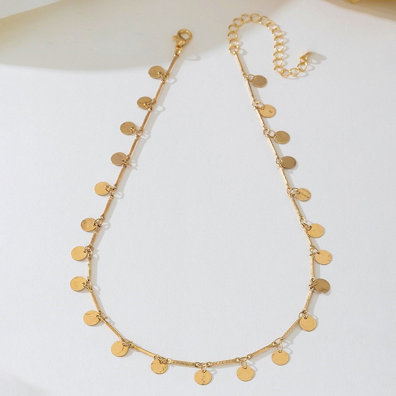 Novo Colar de Pingente de Distintivo Dourado Retro Simples para Mulheres, Lindo Colar Choker, Presente de Joias