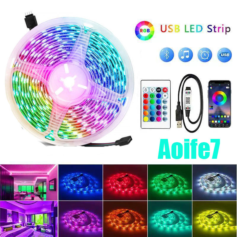 Nova Luz de Fita LED Trendy com Controle Remoto de 24 Teclas USB DC5V Flexível para Iluminação de Fundo de TV Noturna
