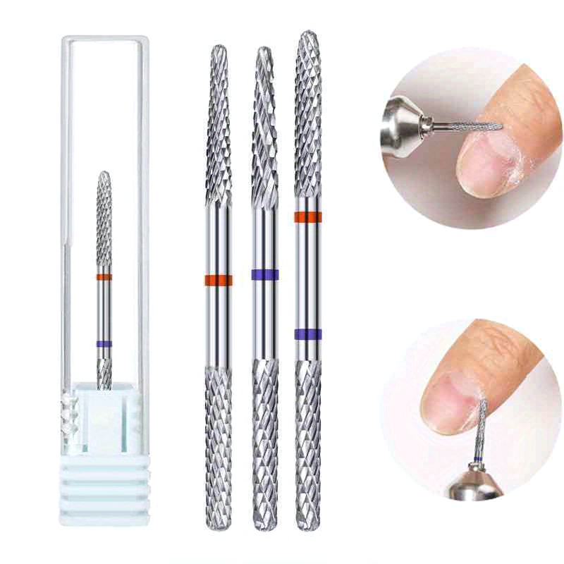 Broca Multifuncional para Unhas, com Dupla Ponta em Carboneto de Tungstênio, Afiada para Remover Gel e Exfoliação.